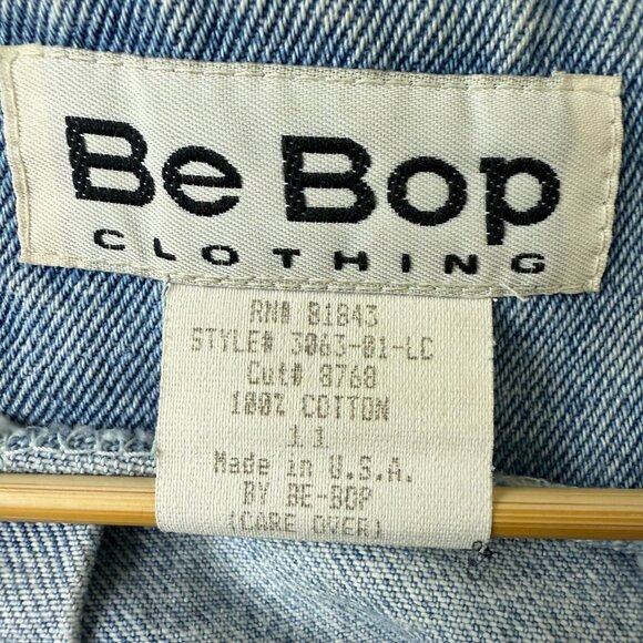 Vtg Be Bop Denim Maxi Skirt Sz 11 Leather Cord Whip Stitch Wrap Detail Lt Wash - Picture 3 of 9